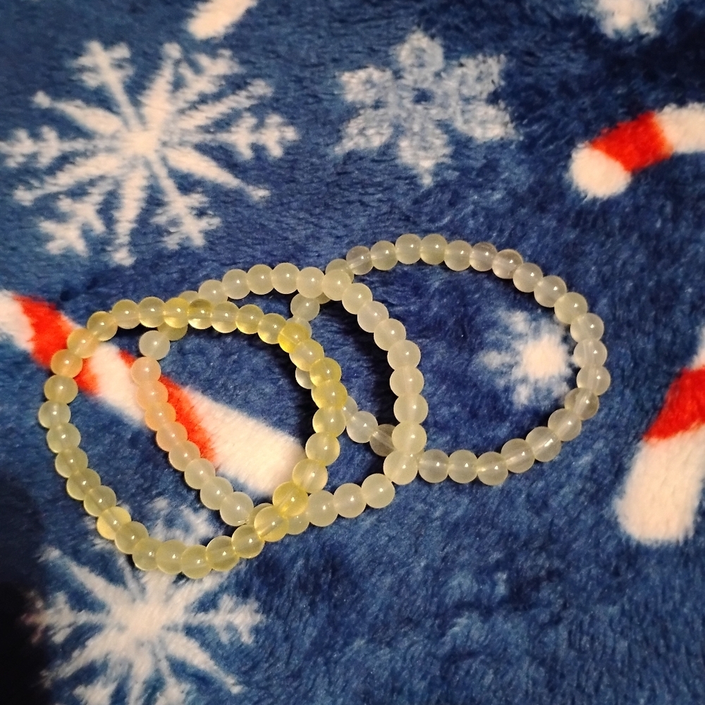 Handmade three piece pretty cute colorful light yellow bracelet set